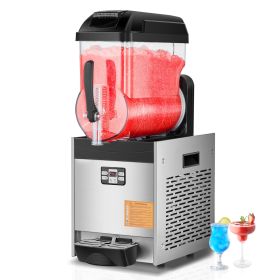 Commercial Slushy Machine, 12L Single Tank Frozen Drink Machine, 48 Cups Stainless Steel Margarita Smoothie Frozen Drink Maker