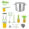 Canning Supplies Starter Kit, 11 Pieces Stainless Steel Water Bath Canning Kit for Beginners, Canning Tools Set: Pot, Rack, Lid, Ladle, Funnel, Tongs