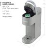Single Serve K-Cup Pod Coffee Maker, 6 to 12oz Brew size, with Cord Storage, Perfect for Small Spaces, Studio Gray