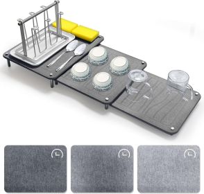 3Pcs Nesting Stone Drying Mat for Kitchen Counter, Quick Drying Stone Dish Drying Mat with Non-Slip Feet