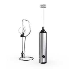 [Pick-Up Only] Madrigal Rechargeable Milk Frother with Stand, Dual 304 Stainless Steel Whisks, USB-C Mini Mixer for Drinks, Cappuccino & Hot Chocolate