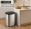 Stainless Steel Automatic Sensor Trash Can, Touch-Free Motion Activated Waste Bin with Sealed Lid