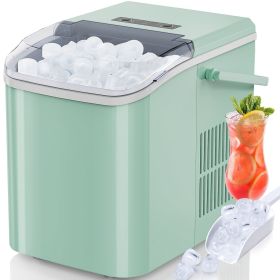 Countertop Ice Maker, Self-Cleaning Portable Ice Maker Machine with Handle and Ice Scoop, Bullet Ice Cubes