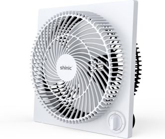 9 Inch Frameless Box Fan, 3-Speed Lightweight Window Fan with ABS Plastic Housing, ETL Listed Small Cooling Fan for Bedroom, Home Office, Kitchen