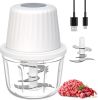 400ML Electric Garlic Chopper and Food Processor 1.5 Cup, 6 Blades Garlic Grinder Mini Vegetable Chopper, USB-C Rechargeable Portable Veggie Chopper