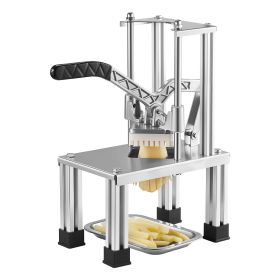 French Fry Cutter, Commercial Vegetable Chopper with 4 Blades (1/4", 3/8", 6-Wedge & Apple Corer), Stainless Steel Potato Slicer for Fries, Onion