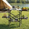 Outdoor Camp Cooking Prep Station Reinforced Aluminum Alloy Cross Brace Frame