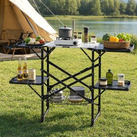 Outdoor Camp Cooking Prep Station Reinforced Aluminum Alloy Cross Brace Frame
