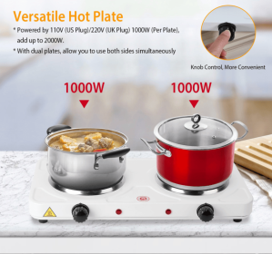 Cooking electric heating plate; includes 2 stove units, a 2000-watt portable electric stove