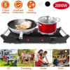 2000W dual-burner electric heating plate with 5-stage temperature adjustment (200°C–500°C)