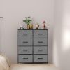 Chest of Dressers with 8 Fabric Drawers, Drawer Cabinet, Organization Furniture for Kitchen, Office, Hallway, Grey