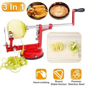 3 in 1 Apple Peeler Slicer Corer with Stainless Steel Blade, Zinc Alloy Hand Crank Fruit Peeler Machine