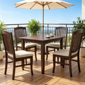 Set of 4 Kitchen Side Chairs Rubber Wood Frame Comfy Padded Seat Dining Room Furniture Home Decor