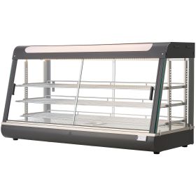 3-Tier Commercial Food Warmer Display, 1600W Food Display Warmer with LED Light, Top Storage and Adjustable Shelves, 86 - 185 Fahrenheit Steam Heating