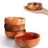 10/5pcs Acacia Wood Breakfast/Dinner Plates, Round Wood Plates, Easy Cleaning & Lightweight for Dishes Snack, Dessert