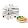 Electric Food Steamer 6.3 QT Glass with 2-Tier Stainless Steel Trays, 1200W Vegetable Steamer for Cooking, 1-3 Servings, Pre-Programmed Settings