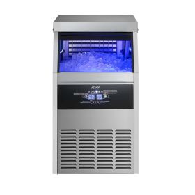 Commercial Ice Maker Machine with Pump, 130 lbs/24h with 30 lbs Storage Capacity, Built-in/Freestanding/Under Counter