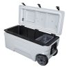 Hard Cooler, 106QT Portable Rolling Cooler with Wheels, Leak-Resistant Coolbox Keeps Contents Cool for 48 Hours, Ice Retention Insulated Chests