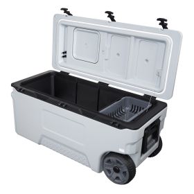Hard Cooler, 106QT Portable Rolling Cooler with Wheels, Leak-Resistant Coolbox Keeps Contents Cool for 48 Hours, Ice Retention Insulated Chests