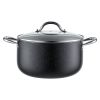 Aluminum Stock Pot, 6-Quart Nonstick Ceramic Coated Pot with Glass Lid, PFOA-Free, PFAS-Free, Compatible with Gas Stoves, Induction Cooktops