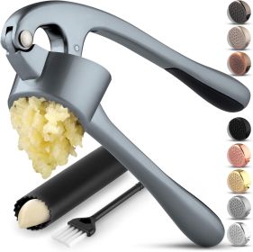 Kitchen Premium Garlic Press Set - Rust Proof Professional Garlic Mincer Tool - Easy-Squeeze, Easy-Clean with Soft