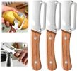 Multi-Functional Vegetable Peeler fo Kitchen: 2 in 1 Stainless Steel Peeler with Wooden Handle and Bottle Opener - Peelers for Potato Pumpkin Papaya Z