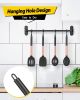 Pack of 4 Silicone Cooking Utensils Set, Non Stick Large Solid Spatulas, Heat Resistant Rose Gold Black Slotted Spoons