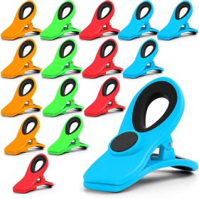 16 Pack Chip Clips Bag Clips, Office Paper Clamps, Multicolor Magnetic Clip for Food Packages, Multipurpose Plastic Clip for Food, Snack, Refrigerator