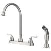 Two-Handle Kitchen Faucet with Pull-Out Side Sprayer, 360 Swivel 304 Stainless steel, 4-hole 8 inch installation, Brushed Nickel
[Unable ship weekends