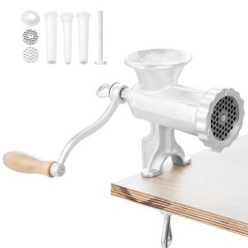 Manual Meat Grinder, Heavy Duty Cast Iron Hand Meat Grinder with Steel Table Clamp, Meat Mincer Sausage Maker with 1 Cutting Blade, 2 Cutting Plates