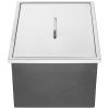 Drop in Ice Chest, 22"L x 17"W x 12"H Stainless Steel Ice Cooler, Commercial Ice Bin with Cover, 40 qt Outdoor Kitchen Ice Bar