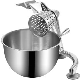 kRotary Cheese Grater, Zinc Alloy Rotary Vegetable Mandoline, Manual Cheese Mandoline with 5 Stainless Steel Cutting Cones