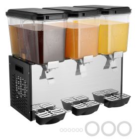 Commercial Beverage Dispenser, 3 Tanks 18 L / 19 QT Per Tank Juice Dispenser