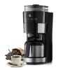 Coffee Maker with Grinder, 8 Cup Programmable Coffee Machine, Grind and Brew Coffee Maker with 24-Hour Timer for Auto Brew, Reusable Filter