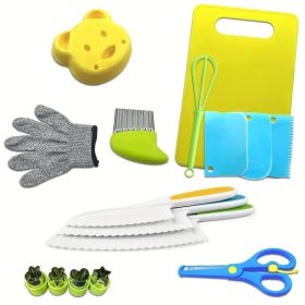 Complete Youngsters Cooking Set - Real Cooking Tools, Safety Knives, and Playful Accessories for Youngsters Aged 4-8, Including Spatula, Ladle, Whisk