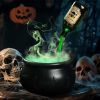 Halloween Decorations Indoor - DIY Floating Potion Set with Witches Cauldron and Mist Maker - Spooky Vintage Black Plastic Bowl Hocus Pocus Party Deco