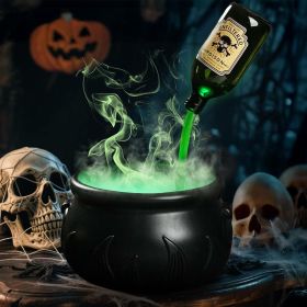 Halloween Decorations Indoor - DIY Floating Potion Set with Witches Cauldron and Mist Maker - Spooky Vintage Black Plastic Bowl Hocus Pocus Party Deco