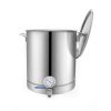 Stainless Steel Kettle, 16 GALLON Brewing Pot, Tri Ply Bottom for Beer, Brew Kettle Pot, Home Brewing Supplies Includes Lid, Handle, Thermometer