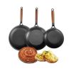 Kitchen 3-Piece Frying Pan Set with Wood Handle