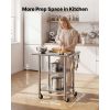 Stainless Steel Work Table, 24x30 Inch Food Prep Table with 2 Shelves and Wheels, Commercial Kitchen Workstation, Metal Heavy Duty Utility Worktable