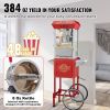 Popcorn Maker with Cart, 850W Popcorn Popper Machine, 8 Oz Kettle Makes 48 Cups per Batch, Popcorn Maker Equipped with Tempered Glass