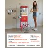 Popcorn Machine with Cart, 8oz Stainless Steel Kettle, 800W Commercial Popcorn Maker, 48 Cups per Batch Theater Style Popper