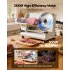 Meat Slicer, 8.6" Electric Deli Slicer with 2 SUS420 Blades & 0-0.6" Adjustable Thickness, Dual Security Lock, 200W Home Food-Slicer for Frozen Meat