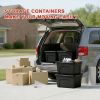 18-Gallon Stacking Plastic Storage Containers with Lids, Black Body/Black Lid (Pack of 4)