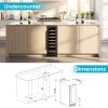 11.6-inch wide, 22 cubic foot capacity, built-in refrigerator, single-door glass beverage cooler (black)