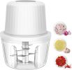 400ML Electric Garlic Chopper and Food Processor 1.5 Cup, 6 Blades Garlic Grinder Mini Vegetable Chopper, USB-C Rechargeable Portable Veggie Chopper