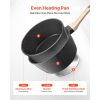 Saucepan Set, 1.5 QT & 2.5 QT Nonstick Saucepan with Glass Lids, Multipurpose Cooking Sauce Pots with Detachable Handles