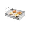 Stainless Steel Griddle, 17x13 inch Universal Flat Top Rectangular Plate, Gas Grill Griddle for BBQ Grill, Teppanyaki