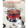 Aluminum Stock Pot, 6-Quart Nonstick Ceramic Coated Pot with Glass Lid, PFOA-Free, PFAS-Free, Compatible with Gas Stoves, Induction Cooktops