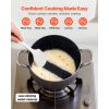 Aluminum Stock Pot, 6-Quart Nonstick Ceramic Coated Pot with Glass Lid, PFOA-Free, PFAS-Free, Compatible with Gas Stoves, Induction Cooktops